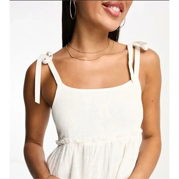 NWT Iisla & Bird Trapeze Mini Beach Summer Dress Cream Size 8 - Picture 2 of 8